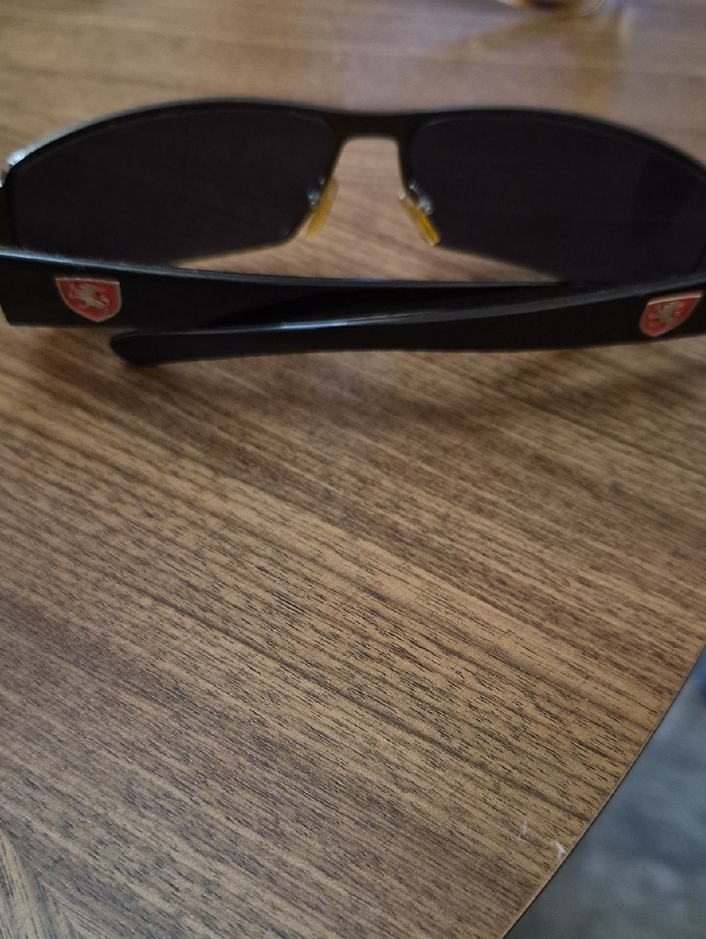 Ferrari Black Sunglasses with Red Shield Logos